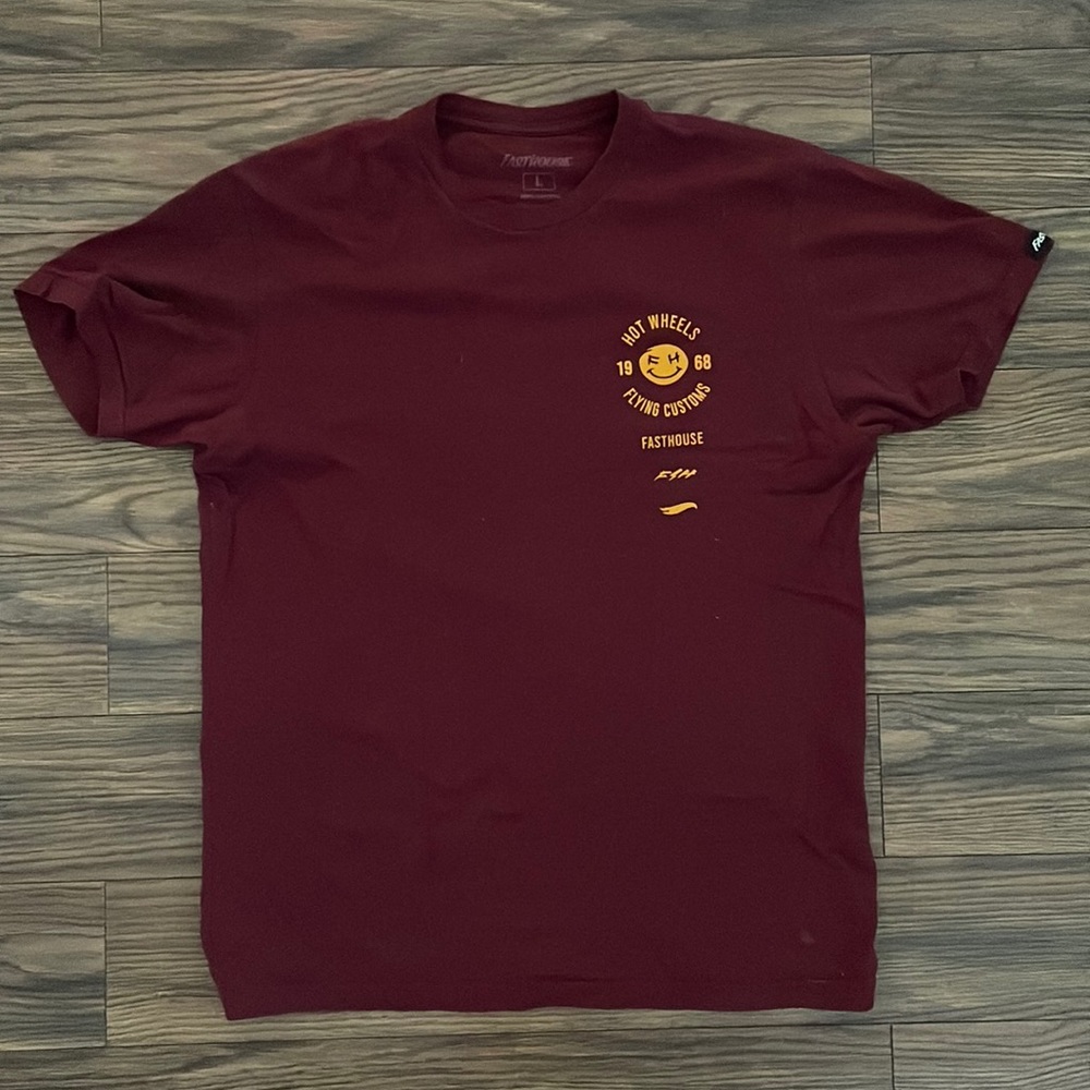 Fasthouse Motocross Shirt T-Shirt Maroon Used